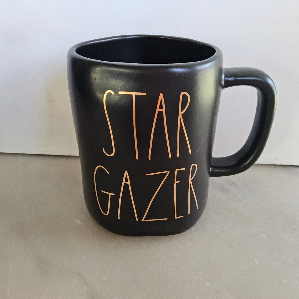 Rae‎ Dunn Stargazer Artisan Collection Black Coffee Mug Unique Shape